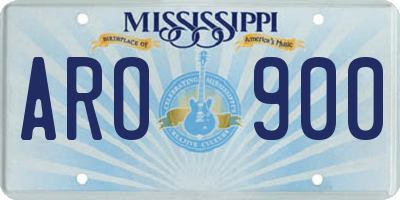 MS license plate ARO900