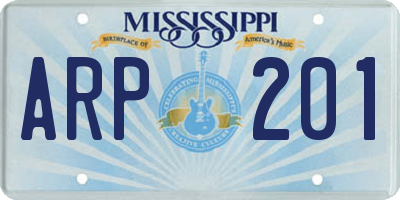 MS license plate ARP201