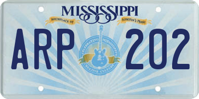 MS license plate ARP202