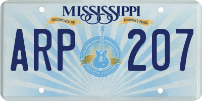 MS license plate ARP207