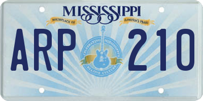 MS license plate ARP210