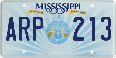 MS license plate ARP213