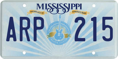 MS license plate ARP215