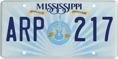 MS license plate ARP217