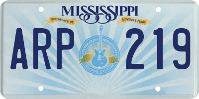MS license plate ARP219