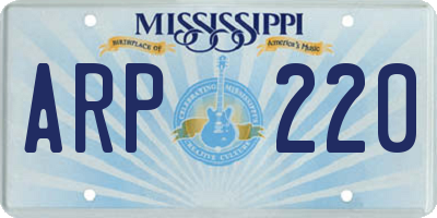 MS license plate ARP220