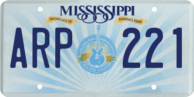 MS license plate ARP221
