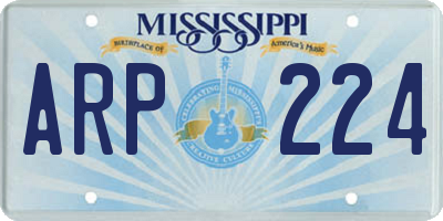 MS license plate ARP224