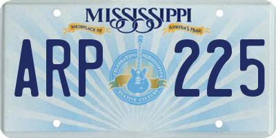 MS license plate ARP225