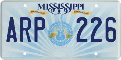 MS license plate ARP226