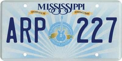 MS license plate ARP227