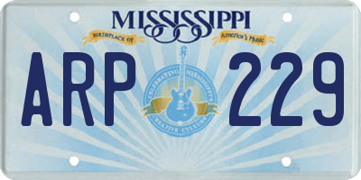 MS license plate ARP229