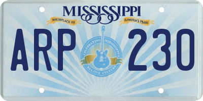 MS license plate ARP230