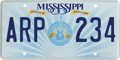 MS license plate ARP234