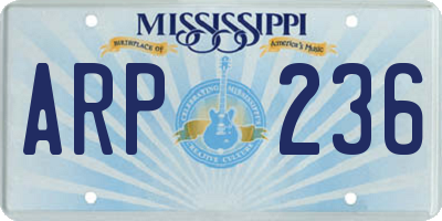 MS license plate ARP236