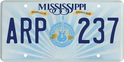 MS license plate ARP237