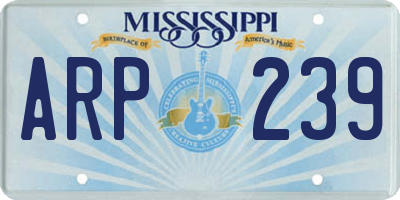 MS license plate ARP239