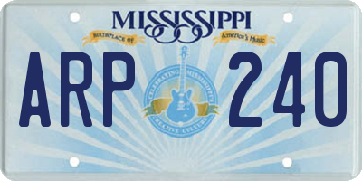 MS license plate ARP240