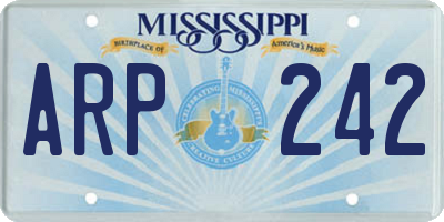 MS license plate ARP242