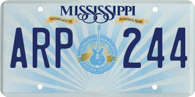 MS license plate ARP244