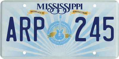 MS license plate ARP245