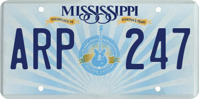 MS license plate ARP247