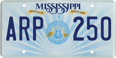 MS license plate ARP250