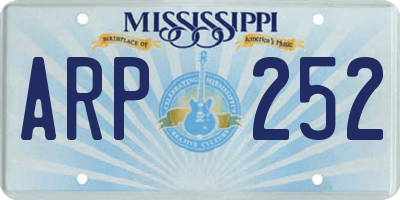 MS license plate ARP252