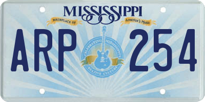 MS license plate ARP254