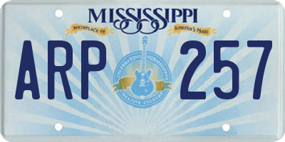 MS license plate ARP257