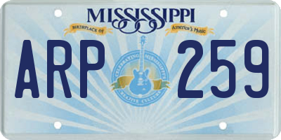 MS license plate ARP259