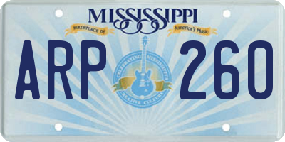 MS license plate ARP260