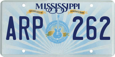 MS license plate ARP262