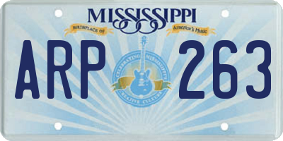 MS license plate ARP263