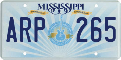 MS license plate ARP265