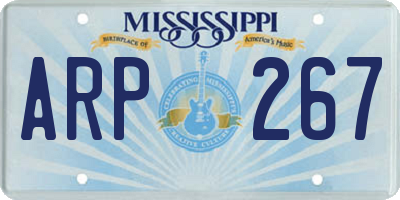 MS license plate ARP267