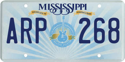 MS license plate ARP268