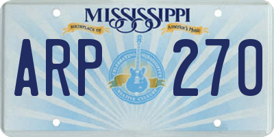 MS license plate ARP270