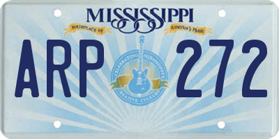 MS license plate ARP272
