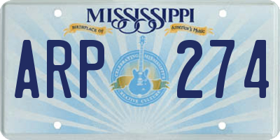 MS license plate ARP274