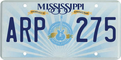 MS license plate ARP275