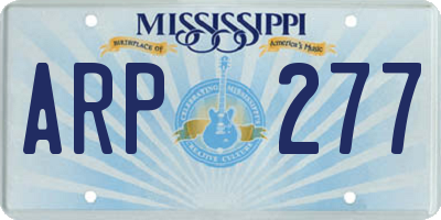 MS license plate ARP277
