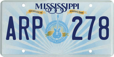 MS license plate ARP278