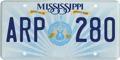 MS license plate ARP280