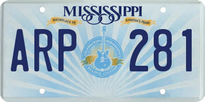 MS license plate ARP281
