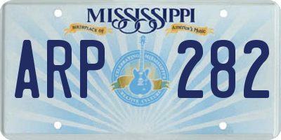MS license plate ARP282