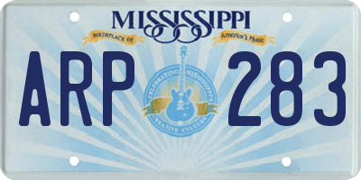 MS license plate ARP283