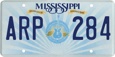 MS license plate ARP284