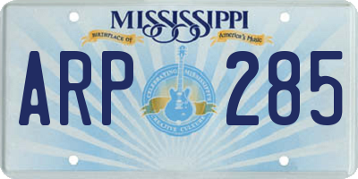 MS license plate ARP285