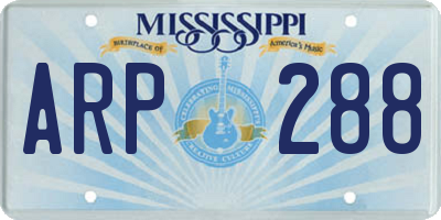 MS license plate ARP288